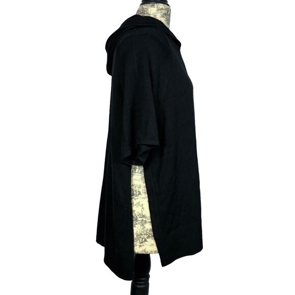 Lululemon Pullover Poncho XS-S Hooded Black Knit Side Slits Short Sleeve XS-S - Picture 3 of 9